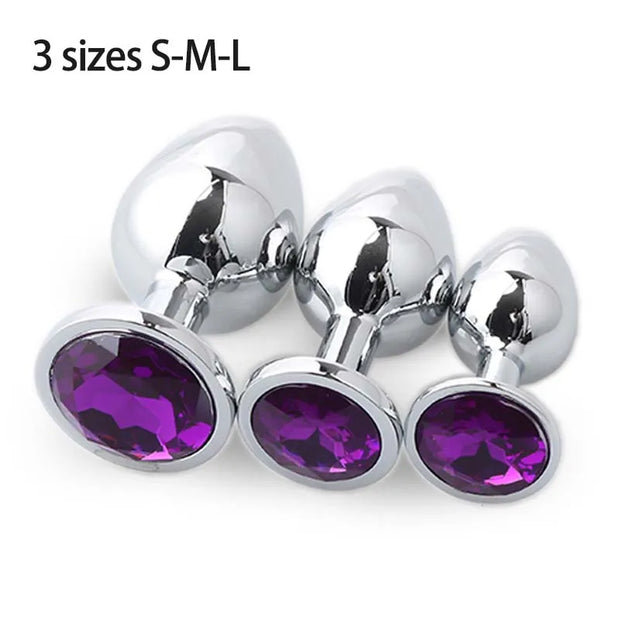💎 Metal Diamond Anal Plug – Multi Size Pleasure