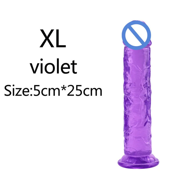 5-Color Jelly Suction Cup Dildo 🍑 Soft & Transparent G-Spot Pleasure Toy