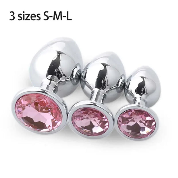 💎 Metal Diamond Anal Plug – Multi Size Pleasure