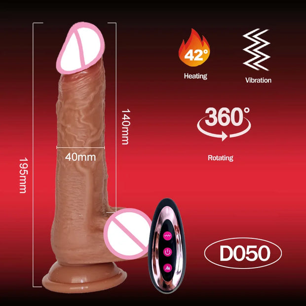 Realistic Thrusting & Vibrating Dildo – Remote Control Pleasure Toy 💦