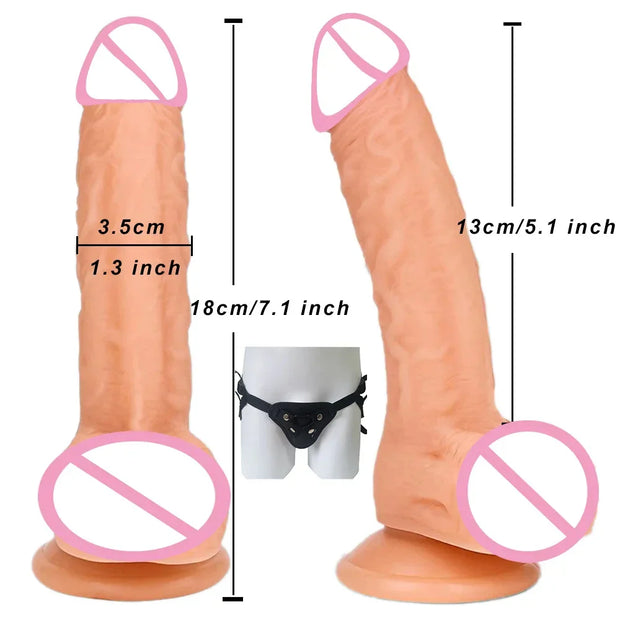 🍆 Oversized Realistic Dildo – Huge Penis with Suction Cup