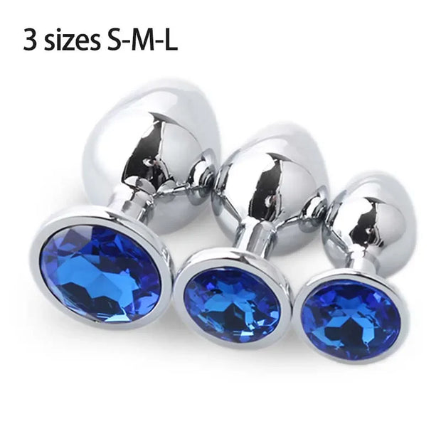 💎 Metal Diamond Anal Plug – Multi Size Pleasure