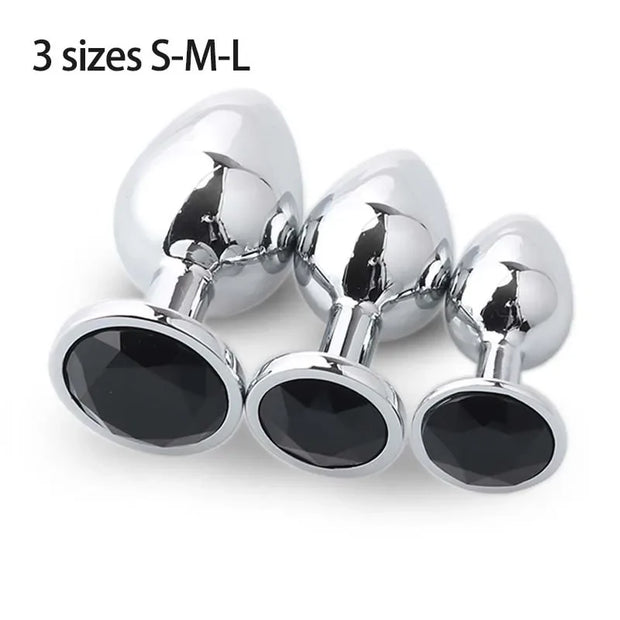 💎 Metal Diamond Anal Plug – Multi Size Pleasure