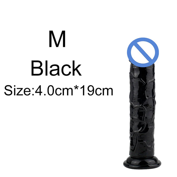 5-Color Jelly Suction Cup Dildo 🍑 Soft & Transparent G-Spot Pleasure Toy