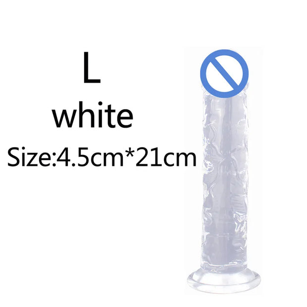 5-Color Jelly Suction Cup Dildo 🍑 Soft & Transparent G-Spot Pleasure Toy