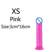 5-Color Jelly Suction Cup Dildo 🍑 Soft & Transparent G-Spot Pleasure Toy