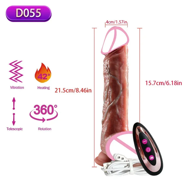 Realistic Thrusting & Vibrating Dildo – Remote Control Pleasure Toy 💦