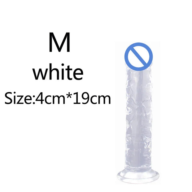 5-Color Jelly Suction Cup Dildo 🍑 Soft & Transparent G-Spot Pleasure Toy