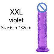 5-Color Jelly Suction Cup Dildo 🍑 Soft & Transparent G-Spot Pleasure Toy