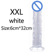 5-Color Jelly Suction Cup Dildo 🍑 Soft & Transparent G-Spot Pleasure Toy