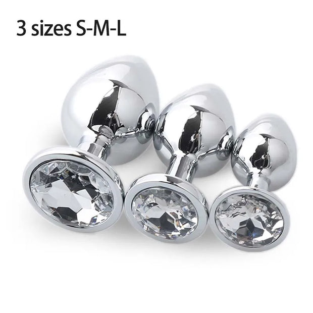 💎 Metal Diamond Anal Plug – Multi Size Pleasure