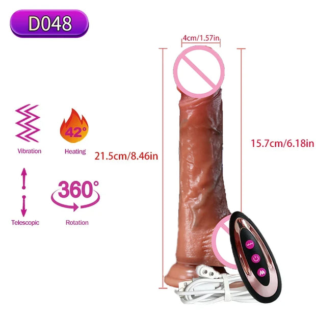 Realistic Thrusting & Vibrating Dildo – Remote Control Pleasure Toy 💦