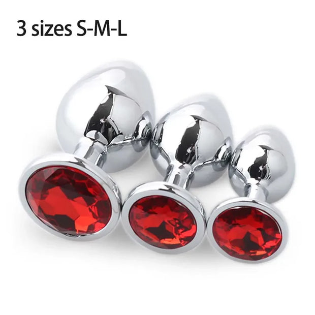 💎 Metal Diamond Anal Plug – Multi Size Pleasure