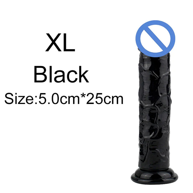 5-Color Jelly Suction Cup Dildo 🍑 Soft & Transparent G-Spot Pleasure Toy